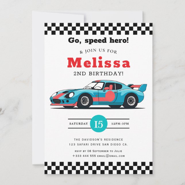 Invitation Fête d'anniversaire de deux ans pour le garçon de  (Devant)