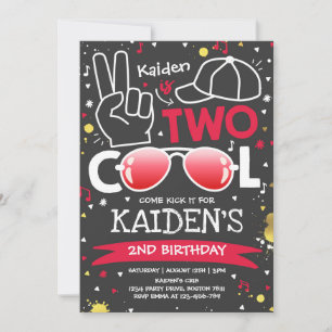 Invitation fête d'anniversaire de deux Cool Je suis deux Cool