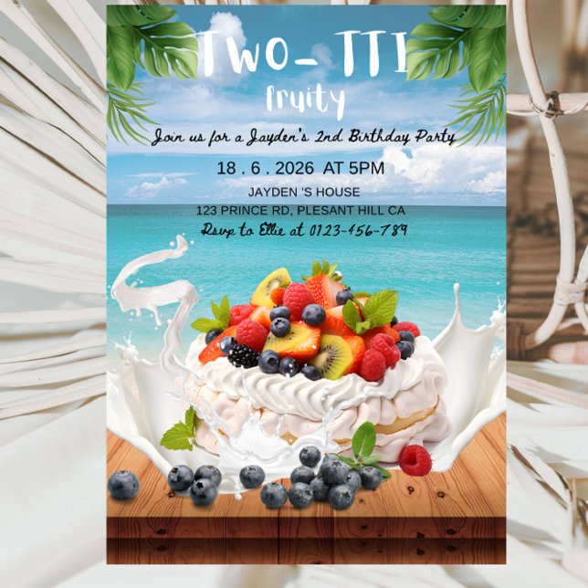Invitation Fête d'anniversaire de Deux-TTI Frutti Boy 2 ans (Créateur téléchargé)