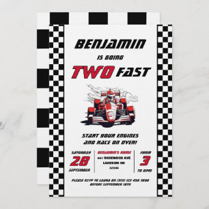 Invitation Fête d'anniversaire de deux voitures de course rap