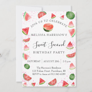 Invitation Fête d'anniversaire de deuxième année de fille dou