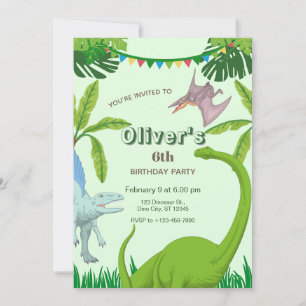 Invitation Fête d'anniversaire de dinosaure