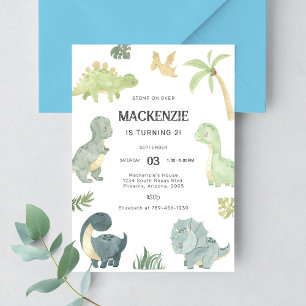 Invitation Fête d'anniversaire de dinosaure