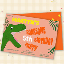 Fête d'anniversaire de dinosaure coloré mignon 5 a