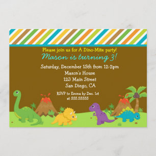 Invitation Fête d'anniversaire de dinosaure Invitaions