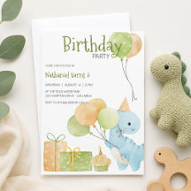 Fête d'anniversaire de dinosaure mignon