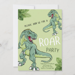 Invitation Fête d'anniversaire de dinosaure T-Rex