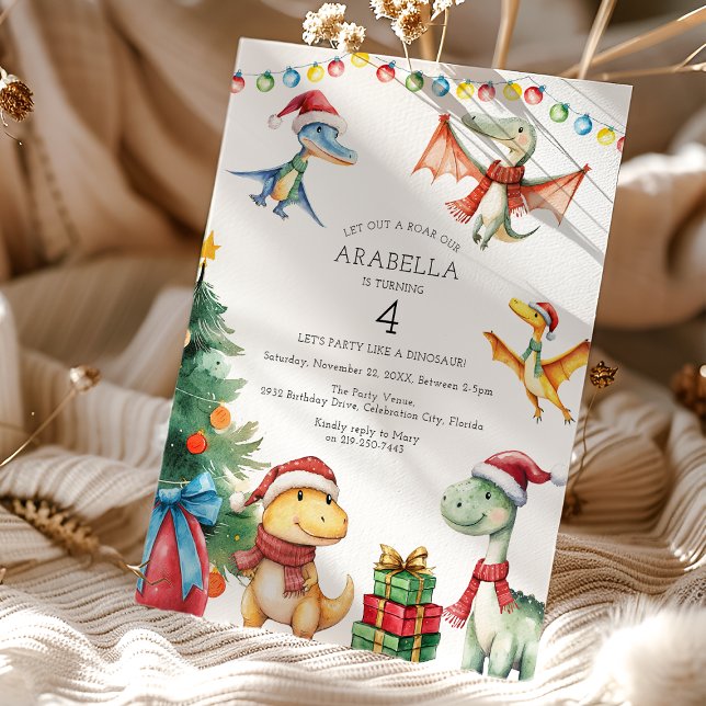 Invitation Fête d'anniversaire de dinosaures pour enfants (Créateur téléchargé)