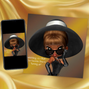 Invitation Fête d'anniversaire de diva préférée amusante