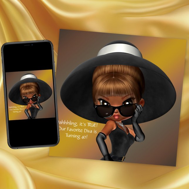 Invitation Fête d'anniversaire de diva préférée amusante (Diva birthday invitation any occasion invitation. Instant download & printed invitation available.)