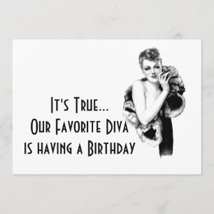 Invitation Fête d'anniversaire de diva rétro femme