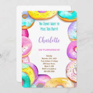 Invitation Fête d'anniversaire de Donut