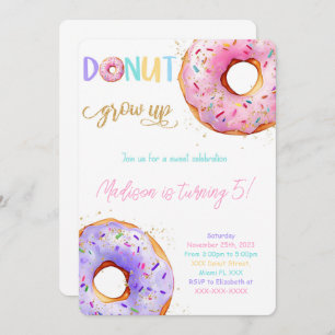 Invitation Fête d'anniversaire de Donut rose