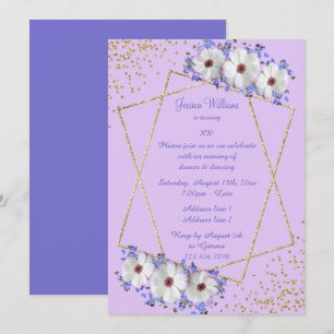 Invitation Fête d'anniversaire de femme avec des marguerites,