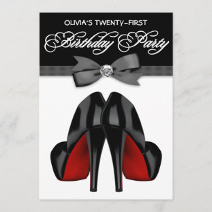 Invitation Fête d'anniversaire de femme avec noeud papillon n