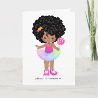 Fête d'anniversaire de fille afro-américaine Candy