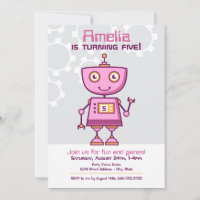 Fête d'anniversaire de fille au robot rose