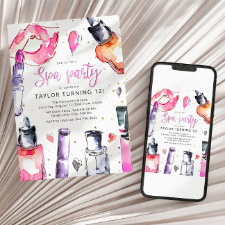 Invitation Fête d'anniversaire de fille au spa
