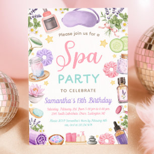 Invitation Fête d'anniversaire de fille au Spa de détente Mig