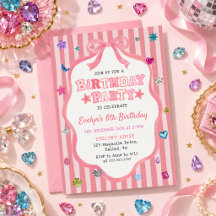 Fête d'anniversaire de fille aux pierres précieuse