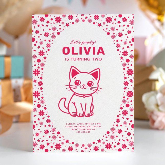 Invitation Fête d'anniversaire de fille avec kit de couleurs  (Créateur téléchargé)