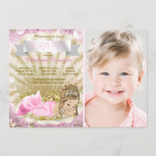 Invitation Fête d'anniversaire de fille blonde sirène