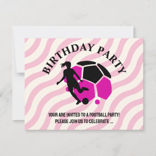 Invitation Fête d'anniversaire de fille de football, Cadeau d