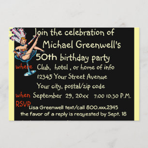 Invitation Fête d'anniversaire de fille de scène de casino de