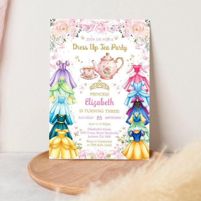 Invitation Fête d'anniversaire de fille en robe de princesse (Créateur téléchargé)
