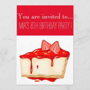 Invitation Fête d'anniversaire de fille ou de tween de gâteau