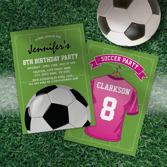 Invitation Fête d'anniversaire de foot pour enfants | Maillot (Créateur téléchargé)