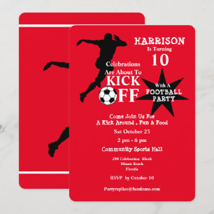 Invitation Fête d'anniversaire de football