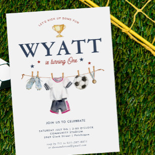 Invitation Fête d'anniversaire de football 1ère année   Footb