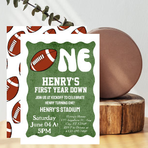 Invitation Fête d'anniversaire de football de première année 