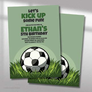 Invitation Fête d'anniversaire de football Let's Kick It Up