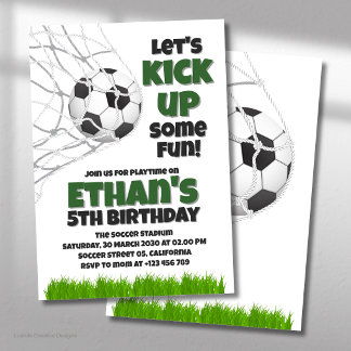 Invitation Fête d'anniversaire de football « Let's Kick It Up