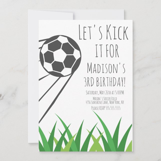Invitation Fête d'anniversaire de football moderne (Devant)