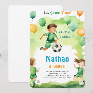 Invitation Fête d'anniversaire de football modifiable