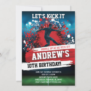 Invitation Fête d'anniversaire de football personnalisée