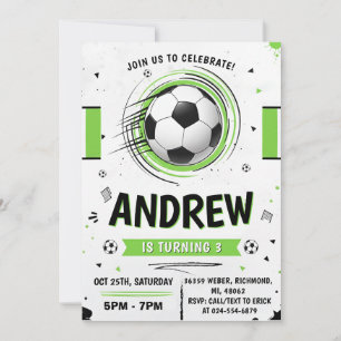 Invitation Fête d'anniversaire de football personnalisée