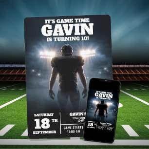 Invitation Fête d'anniversaire de football personnalisée