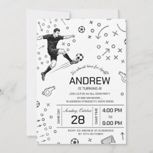 Invitation Fête d'anniversaire de football personnalisée