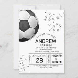 Invitation Fête d'anniversaire de football personnelle
