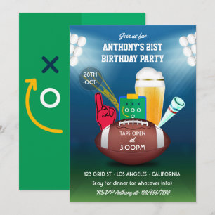 Invitation Fête d'anniversaire de football pour adultes