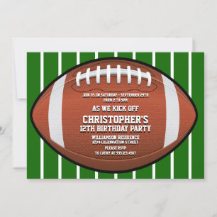 Invitation Fête d'anniversaire de football pour enfants