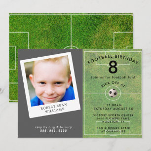 Invitation Fête d'anniversaire de football pour enfants amusa