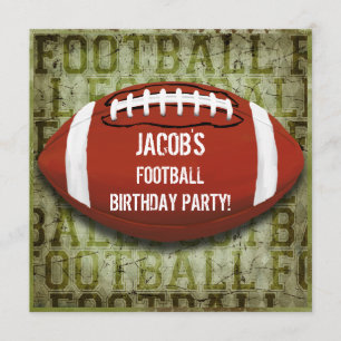 Invitation Fête d'anniversaire de football Vintage Green Grun