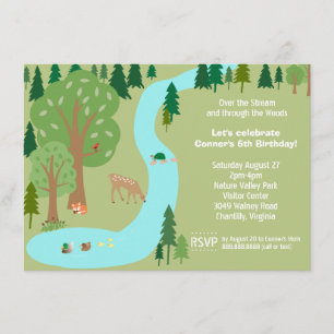 Invitation Fête d'anniversaire de Forest Woodland Animals