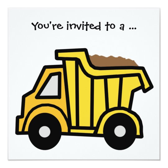 Invitation Fete D Anniversaire De Garcon De Camion A Benne Zazzle Fr