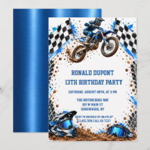 Fête d'anniversaire de garçon de moto cross Dirt B